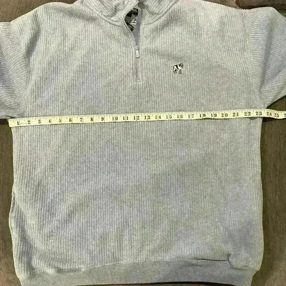 Men’s Polar Dogs Blue Ribbed Quarter Zip Pullover - Size L - Picture 7 of 8